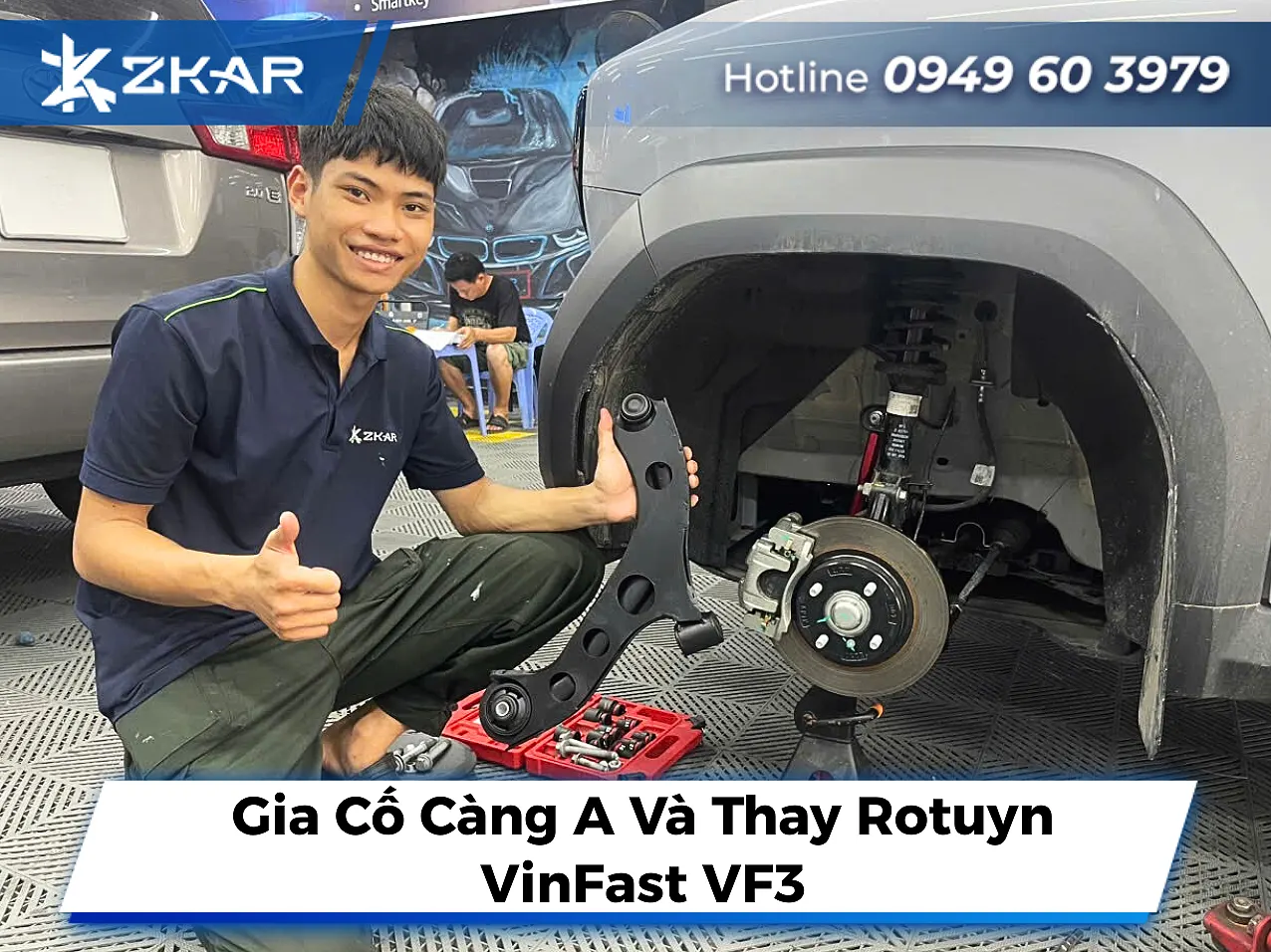 Địa Chỉ Gia Cố Càng A Và Thay Rotuyn Thép Cho VinFast VF3 Uy Tín Tại TP.HCM & Bình Dương