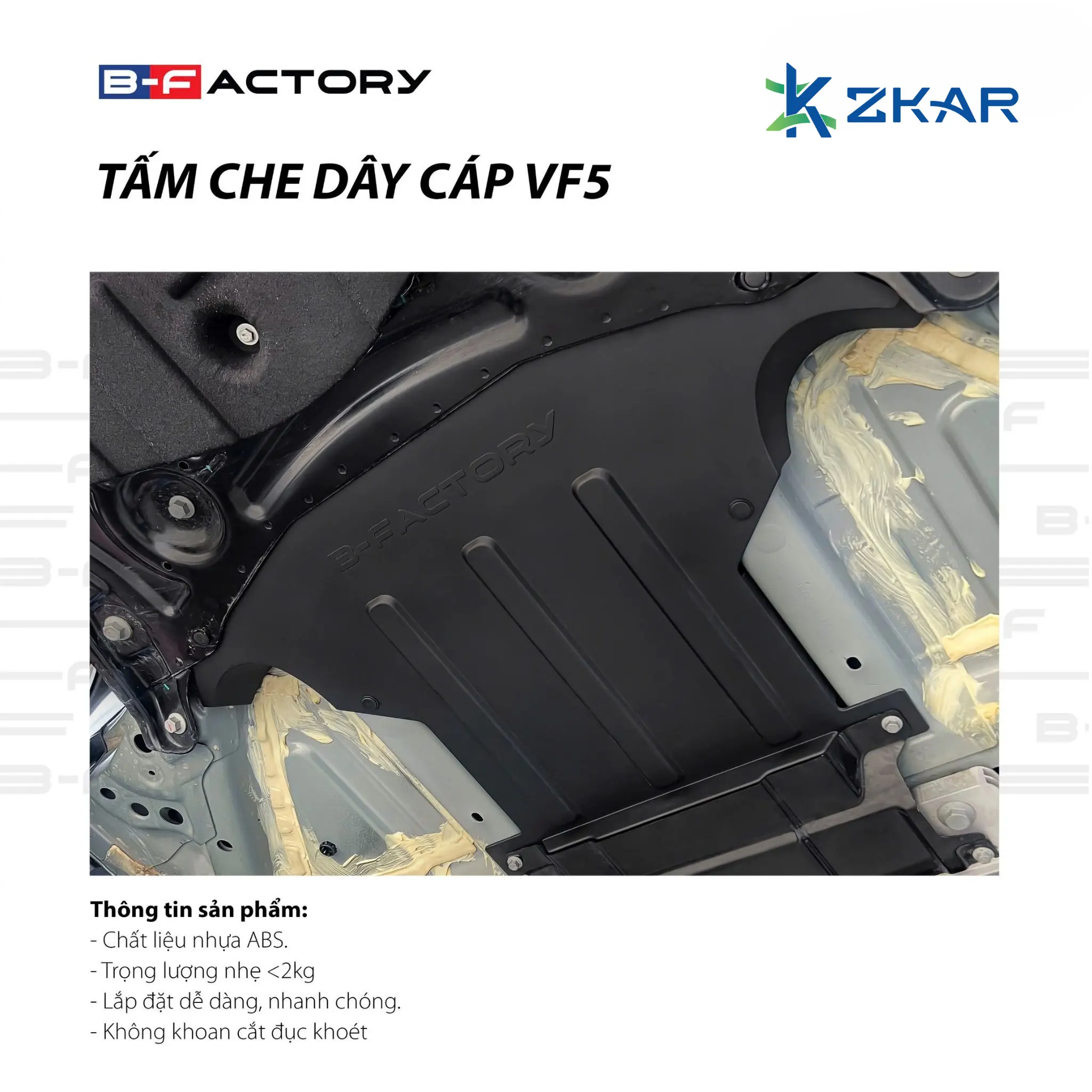 Hình Ảnh Lắp Đặt Thực Tế Tấm Che Dây Cáp Cho Xe VinFast VF5 B-Factory