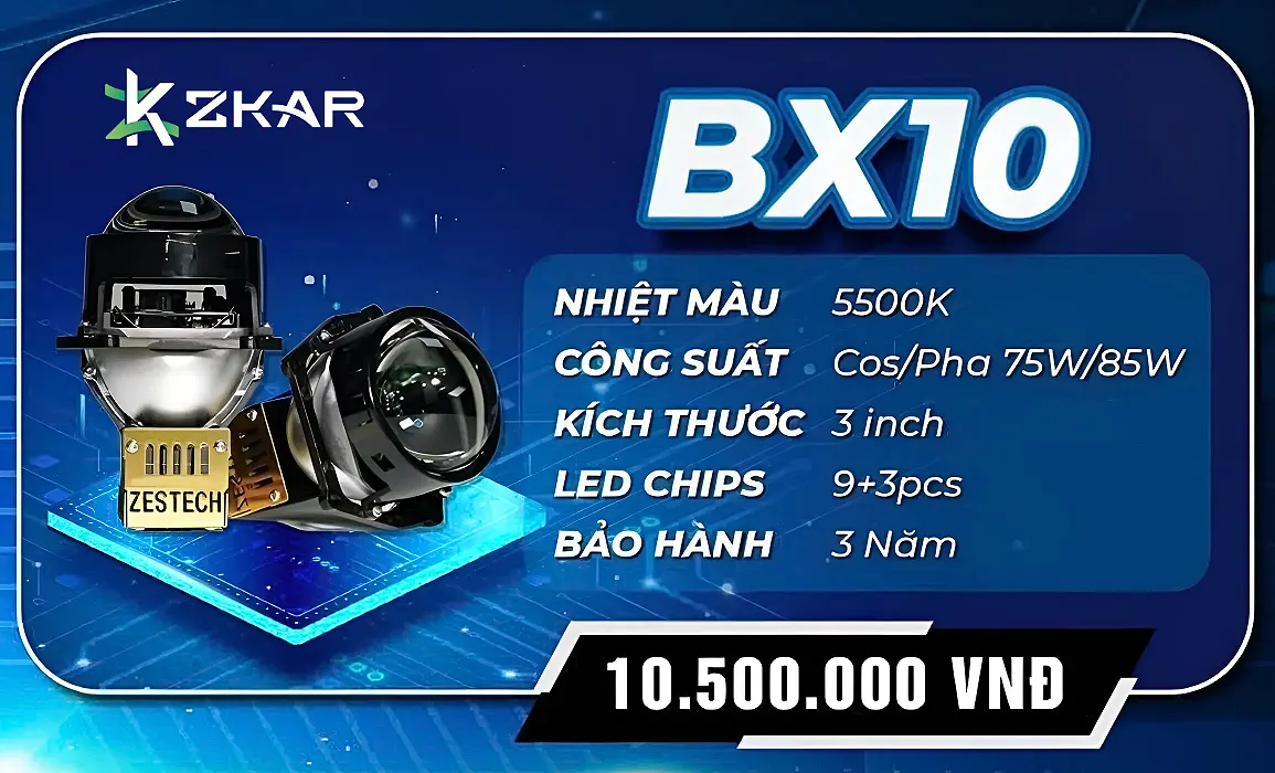 Bảng Giá Độ Đèn Bi Led BX10 Tại ZKar Auto