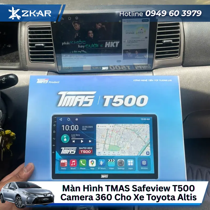 Màn Hình TMAS Safeview T500 Camera 360 Cho Xe Toyota Altis