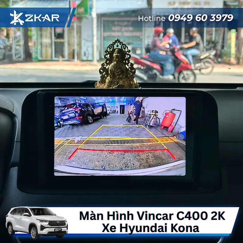 Chi phí màn hình vincar C400 2K cho xe kona