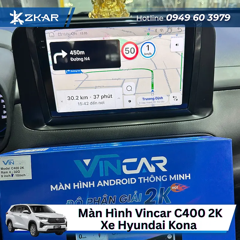 Địa Chỉ Lắp Màn Hình Vincar C400 2K Cho Xe Hyundai Kona Uy Tín Tại TP.HCM