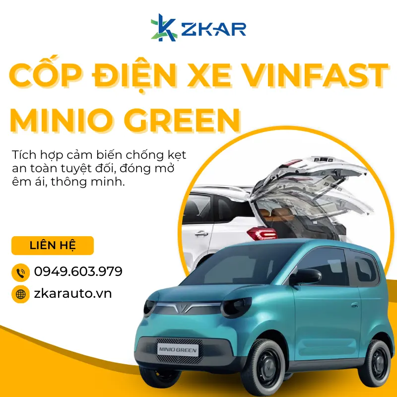 Lắp Cốp Điện Cho Xe VinFast Minio Green