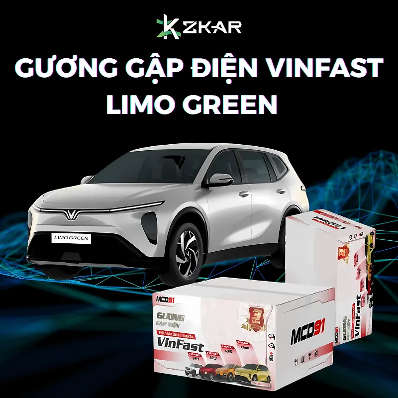 Độ Gương Gập Điện Vinfast Limo Green