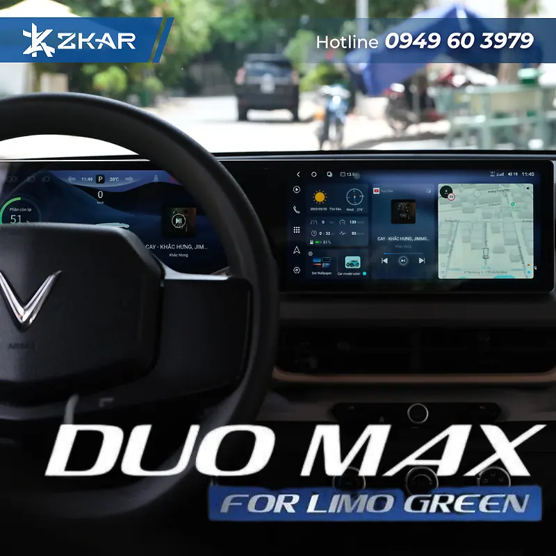 Màn Hình Android Cho Vinfast Limo Green - DuoMax Màn Hình Đôi 2in1