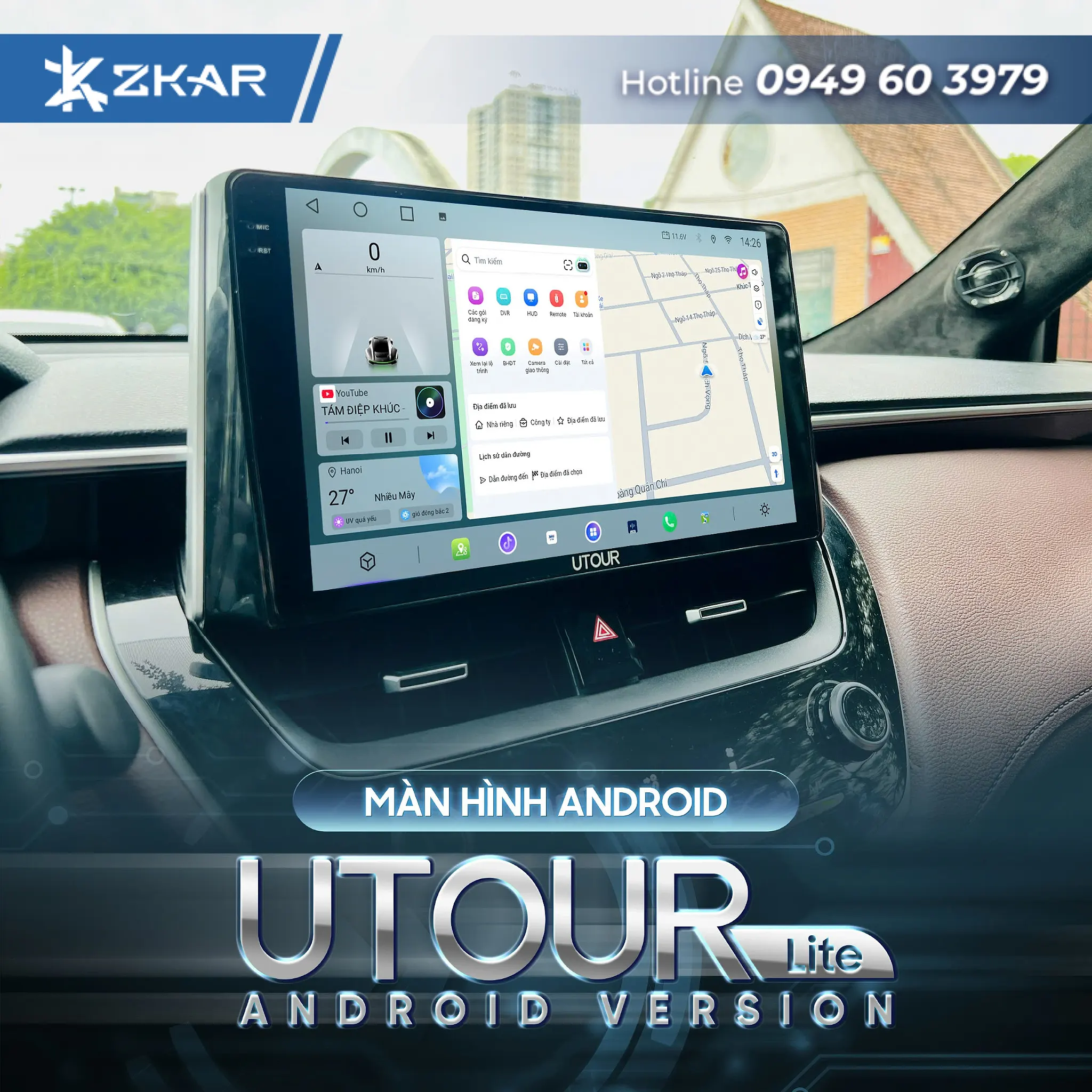 Trung tâm lắp màn hình android Utour Lite US i1 uy tín tại Sài Gòn