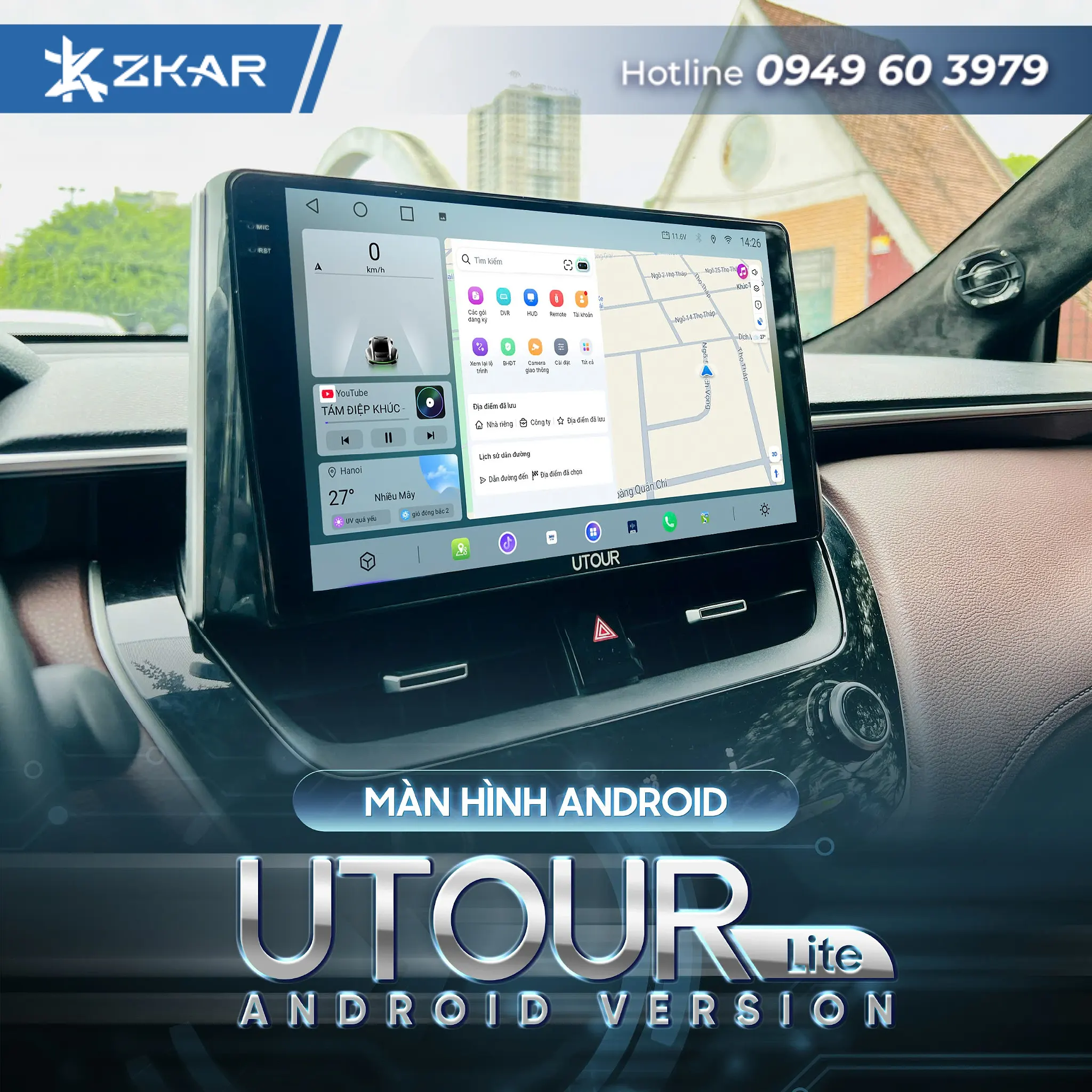 Trung tâm lắp màn hình android Utour Lite US i13 uy tín tại Sài Gòn