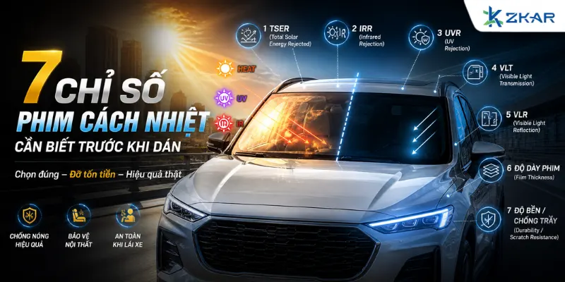 7 Thông Số, Chỉ Số Phim Cách Nhiệt Cần Biết Trước Khi Dán Lên Xe