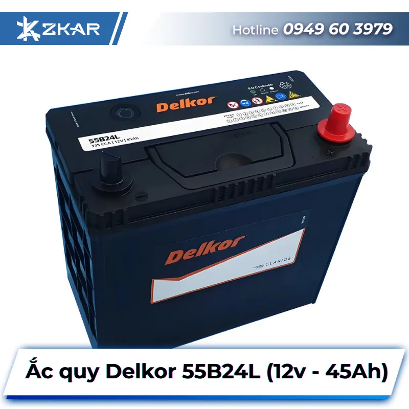 Ắc Quy Delkor 55B24L (12V-45Ah)