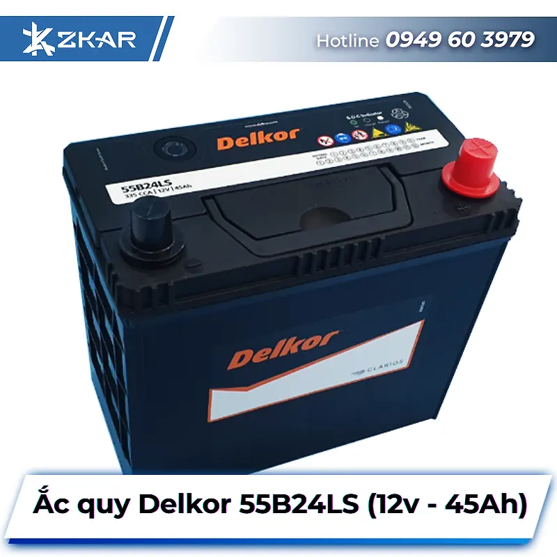 Ắc Quy Delkor 55B24LS (12V-45Ah)