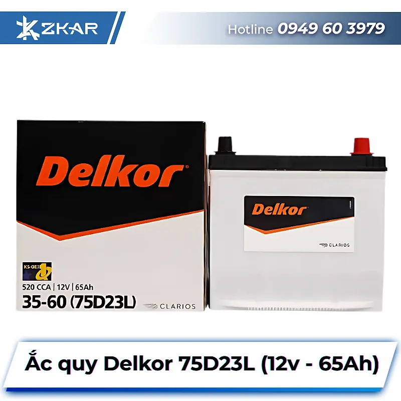 ắc quy Delkor 75D23L – thương hiệu Hàn Quốc hàng đầu xe mazda cx-5