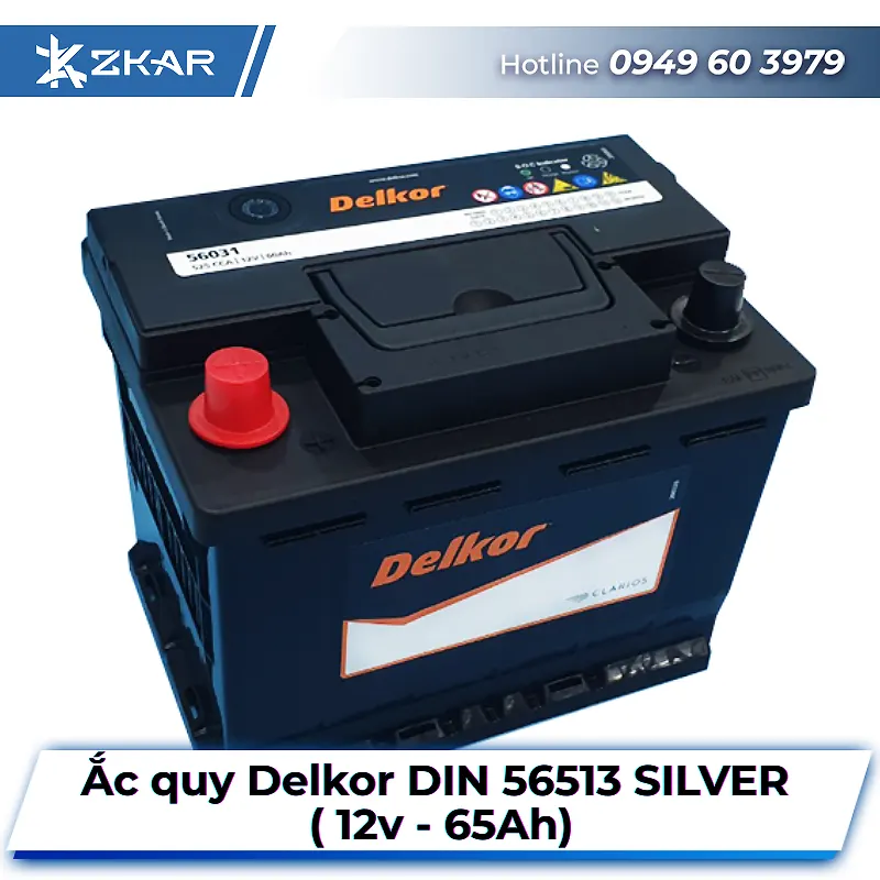Ắc Quy Delkor DIN 56513 SILVER (12V-65Ah)