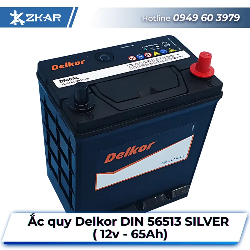 Ắc Quy Delkor DIN 56513 SILVER (12V-65Ah)