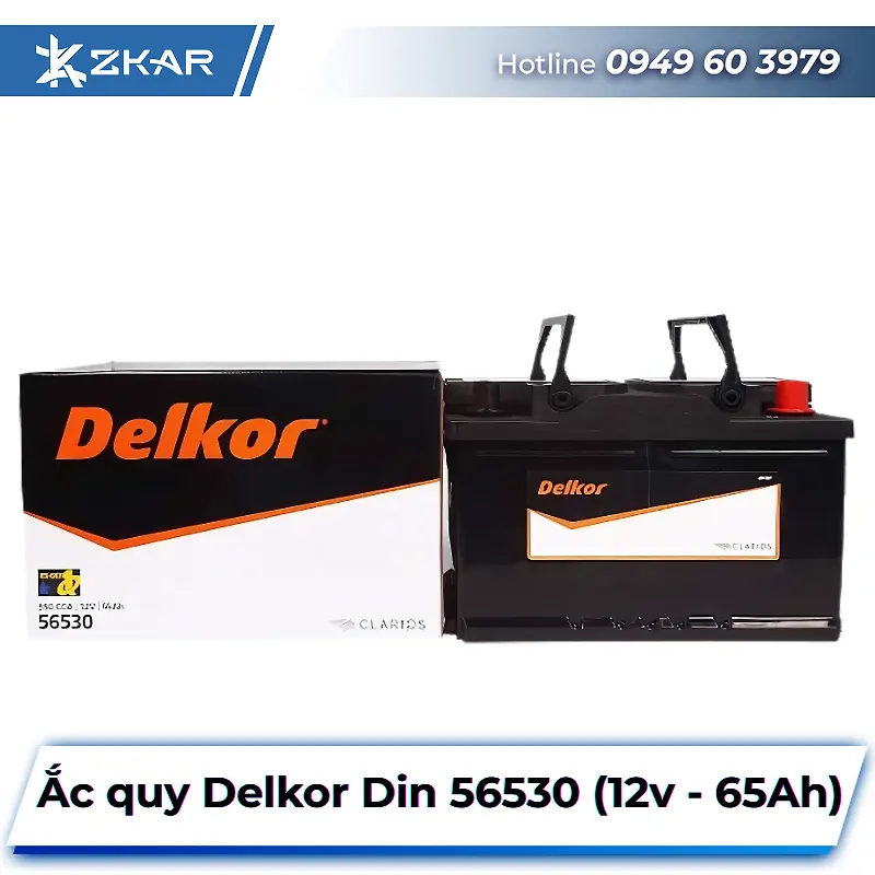Ắc Quy Delkor Din 56530 (12V-65Ah)