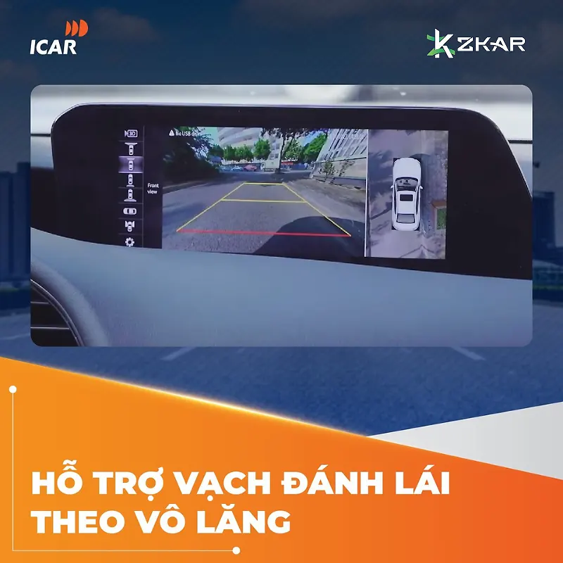 Camera 360 M11  hiển thị vạch đánh lái theo vô lăng tiện ích cho người lái