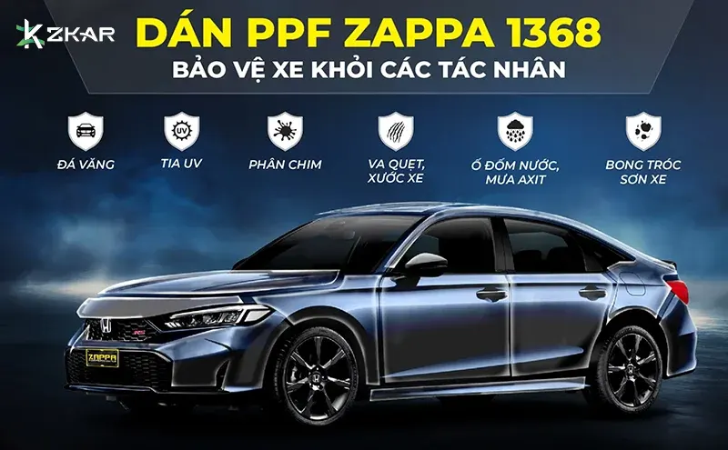 địa chỉ lắp đặt dán ppf zappa 1368 uy tín tại tphcm