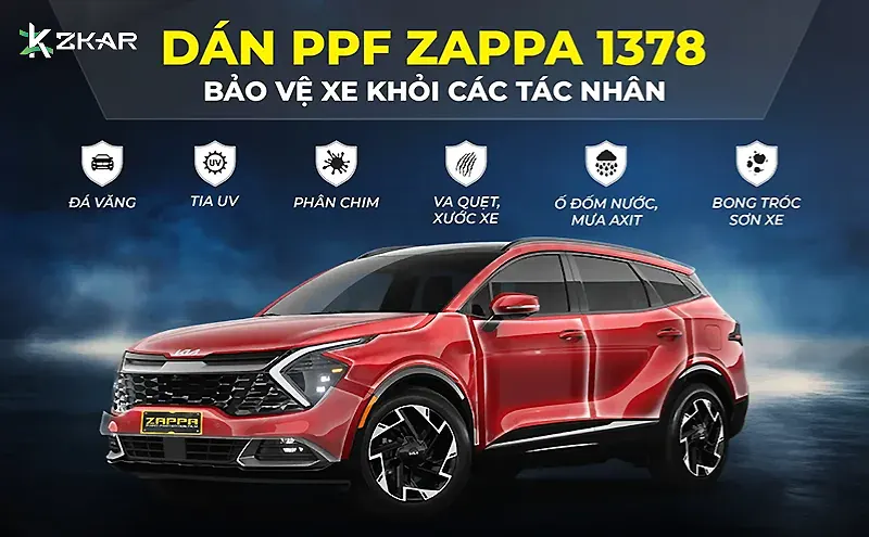 địa chỉ lắp đặt dán ppf zappa 1378 uy tín tại tphcm