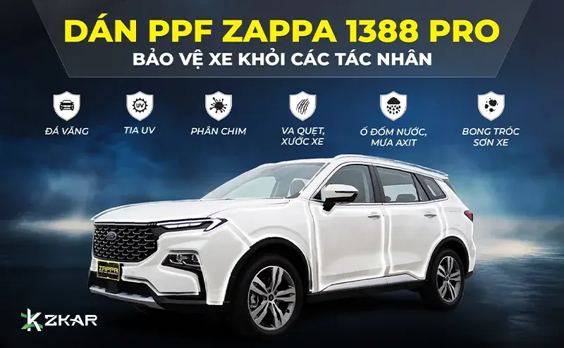 địa chỉ lắp đặt dán ppf zappa 1388 pro uy tín tại tphcm
