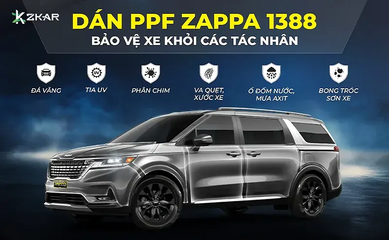 địa chỉ lắp đặt dán ppf zappa 1388 uy tín tại tphcm