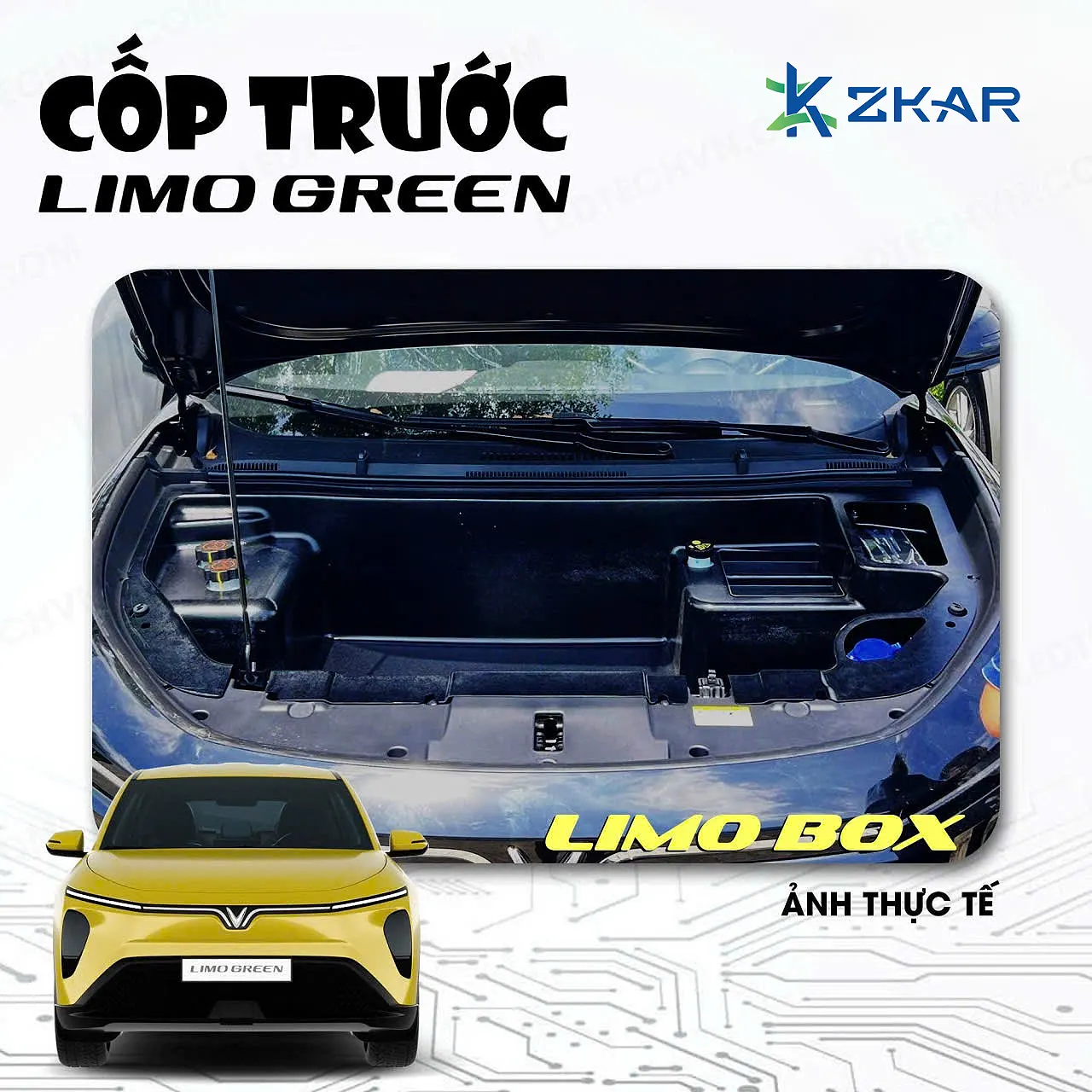 Ảnh thực tế khi lắp cốp trước lên xe limo green