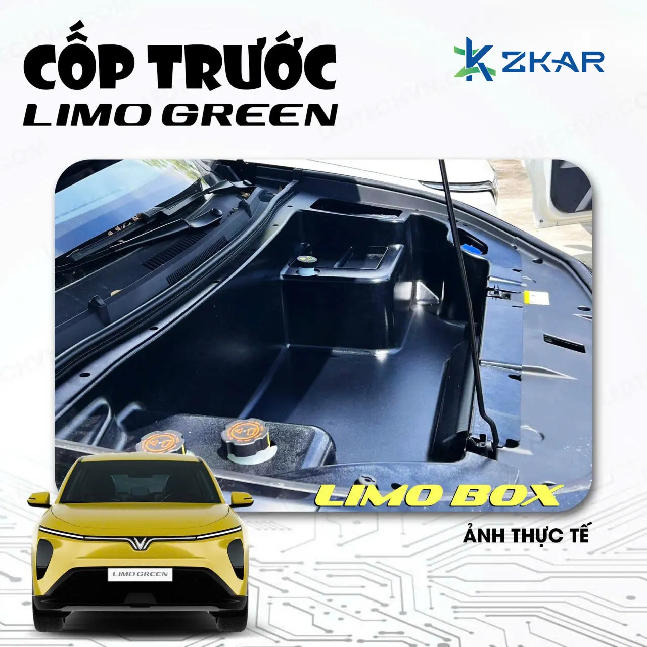 Ảnh thực tế khi lắp cốp trước lên xe limo green