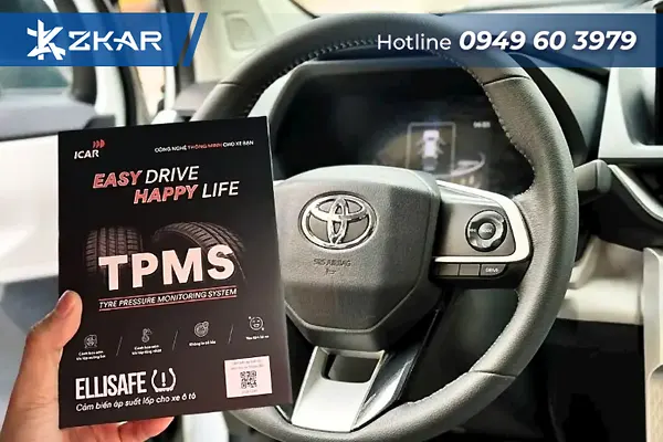 Cảm biến áp suất lốp TPMS cho Toyota Yaris Cross giúp theo dõi nhiệt độ, áp suất lốp theo thời gian thực