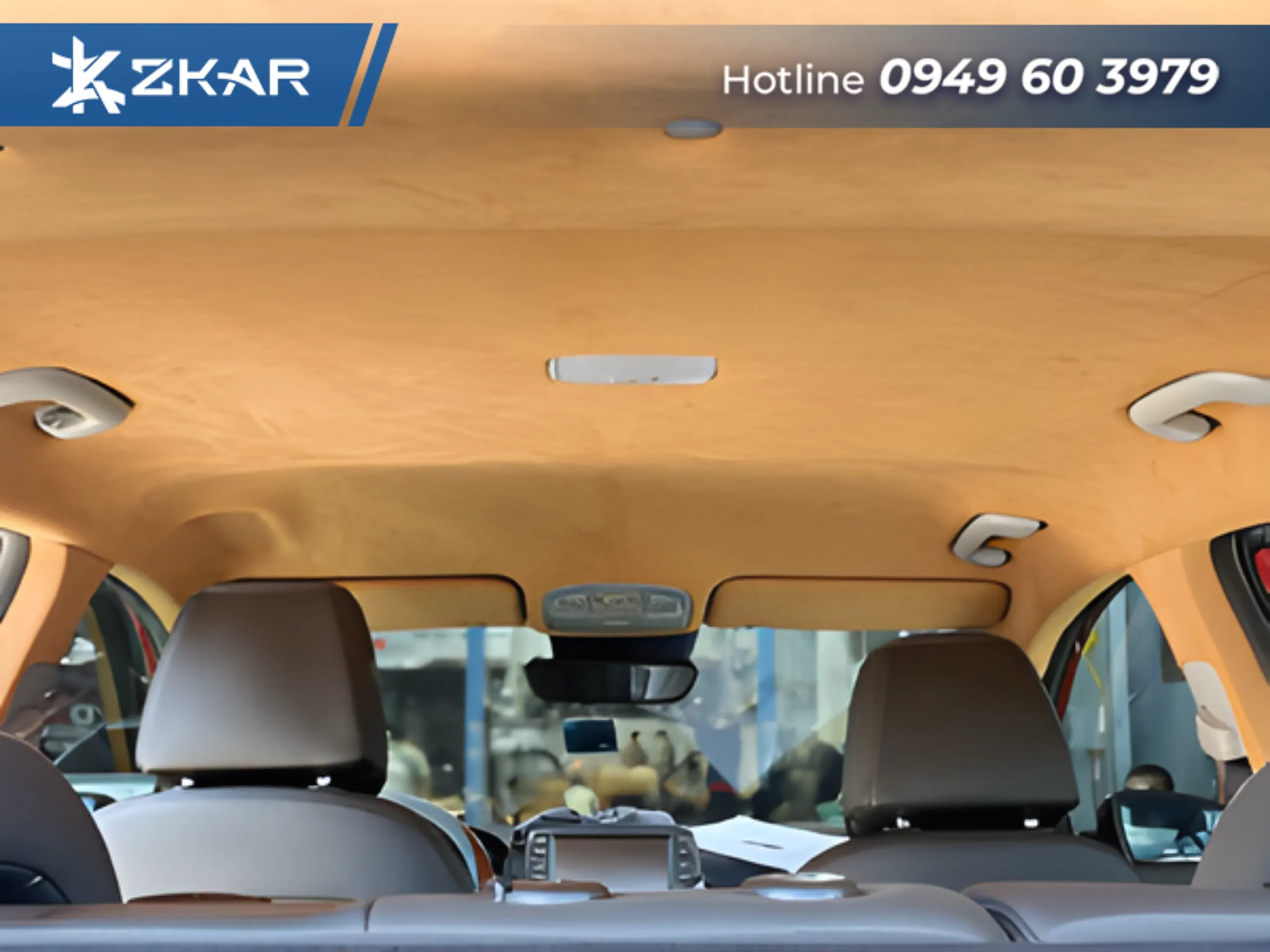 Bọc trần da xe limo green