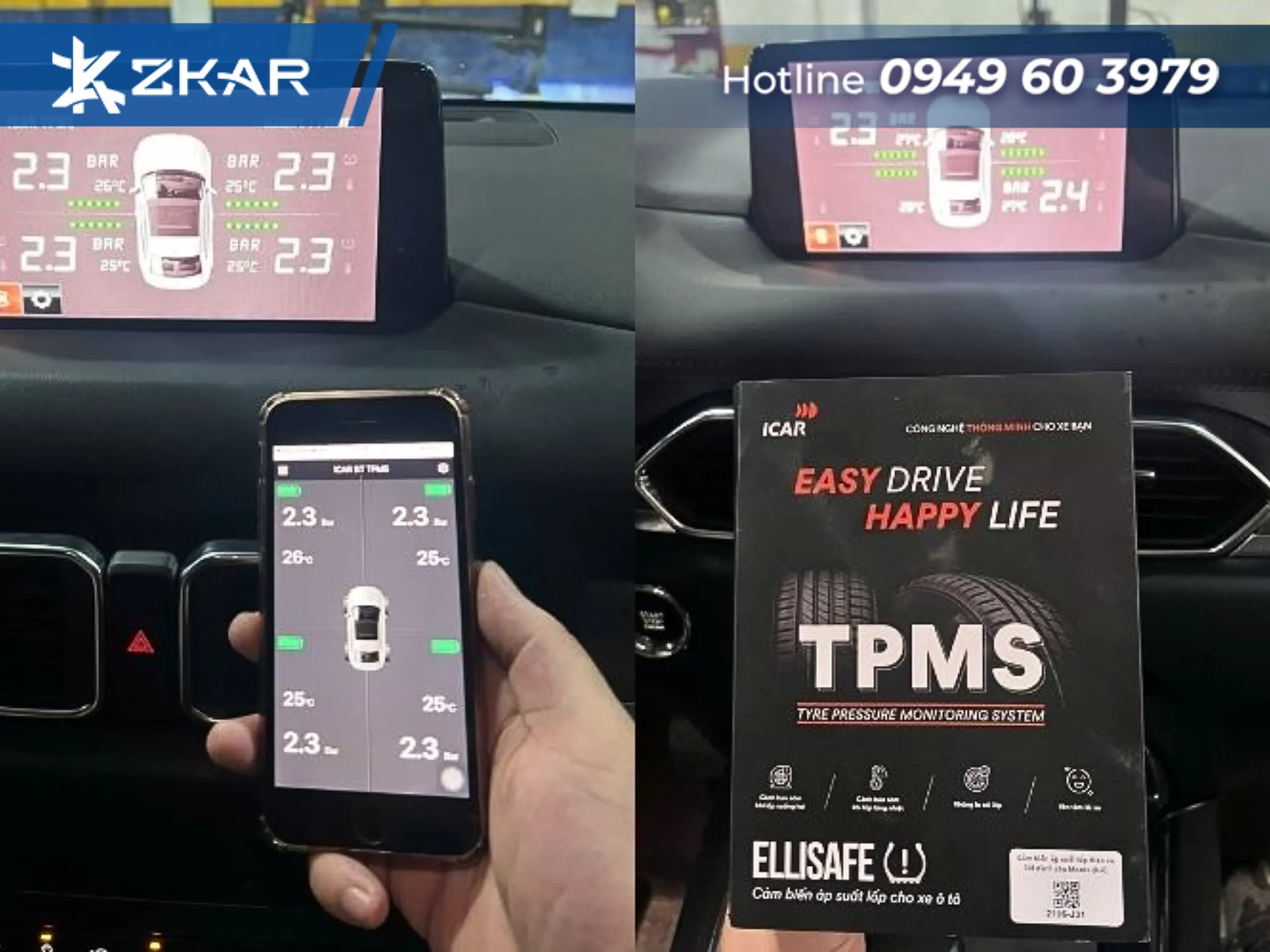 Cảm biến áp suất lốp xe limo green