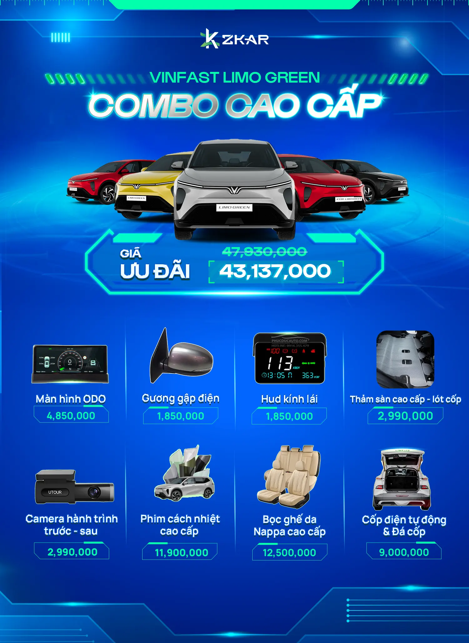combo-do-vinfast limo green gói cao cấp
