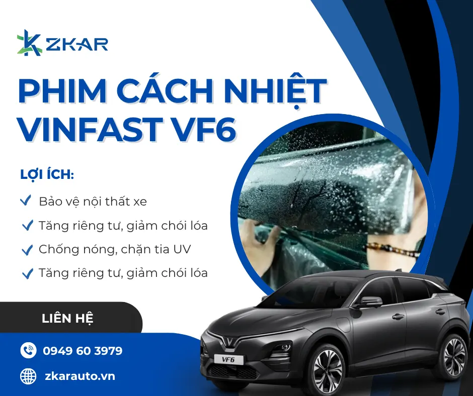 Dán Phim Cách Nhiệt Cho Xe Vinfast vf6 tại tpchm