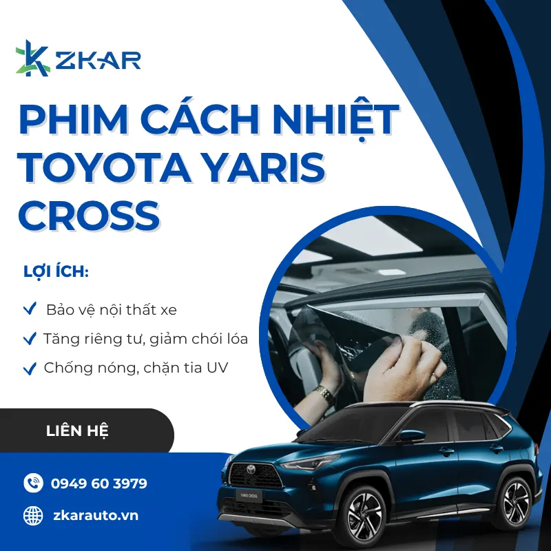 Dán Phim Cách Nhiệt Xe Toyota Yaris Cros