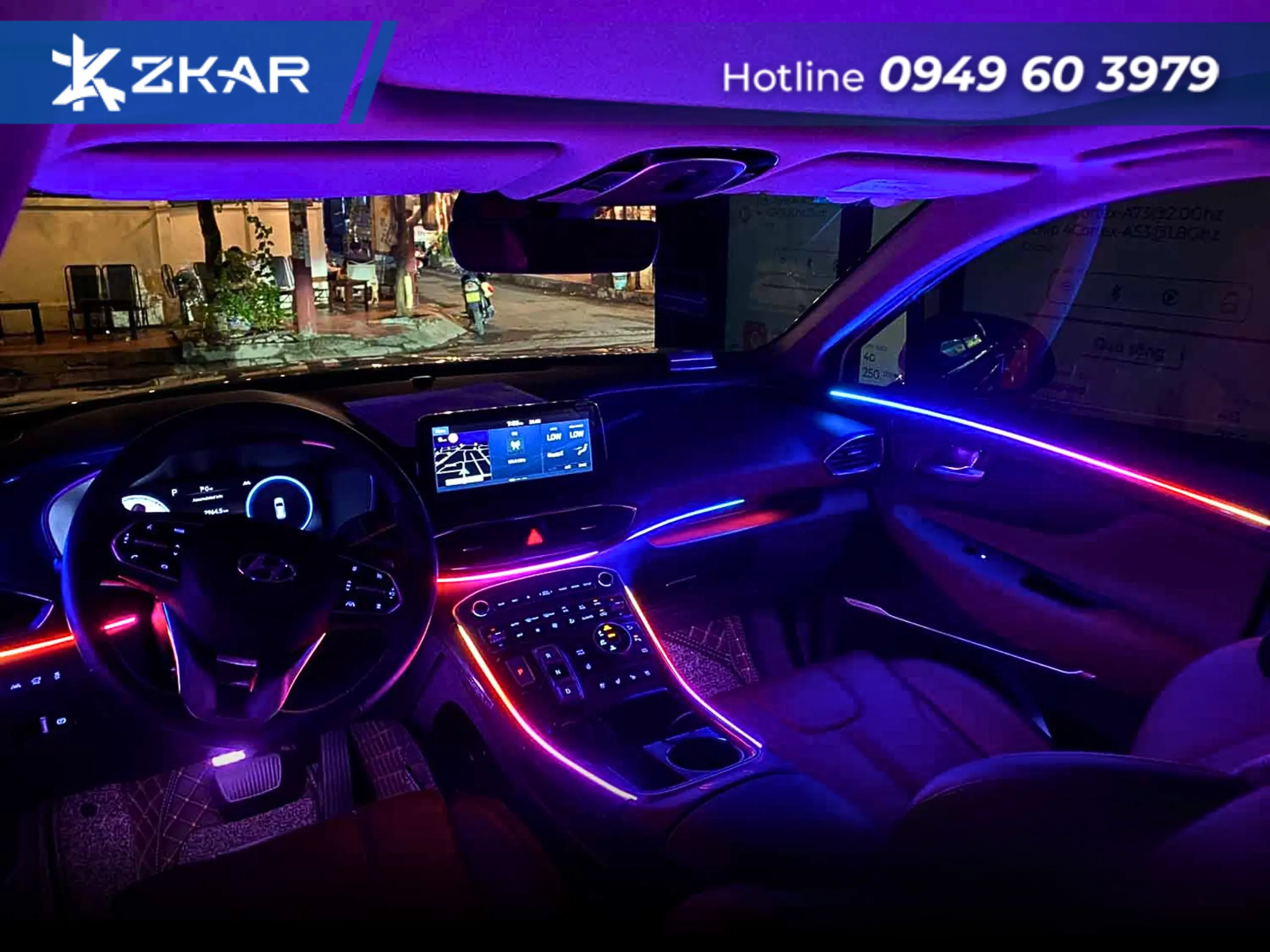 Đèn led nội thất xe limo green