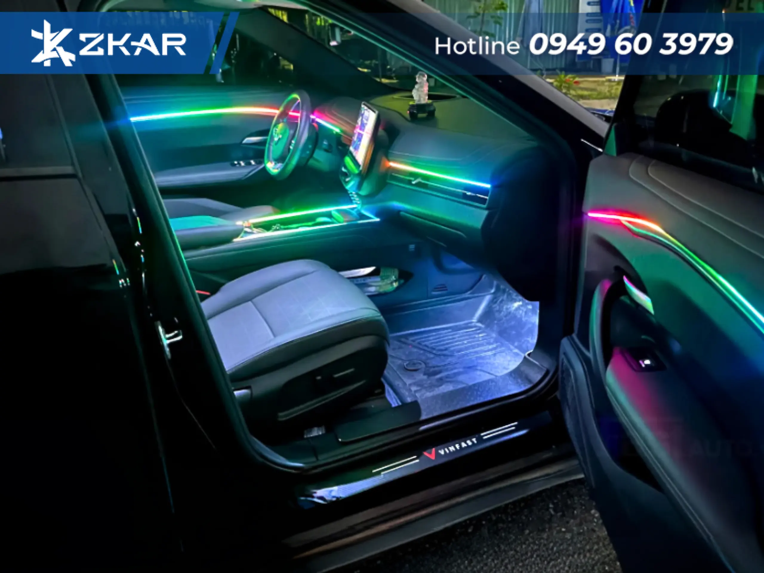 Đèn led nội thất xe limo green
