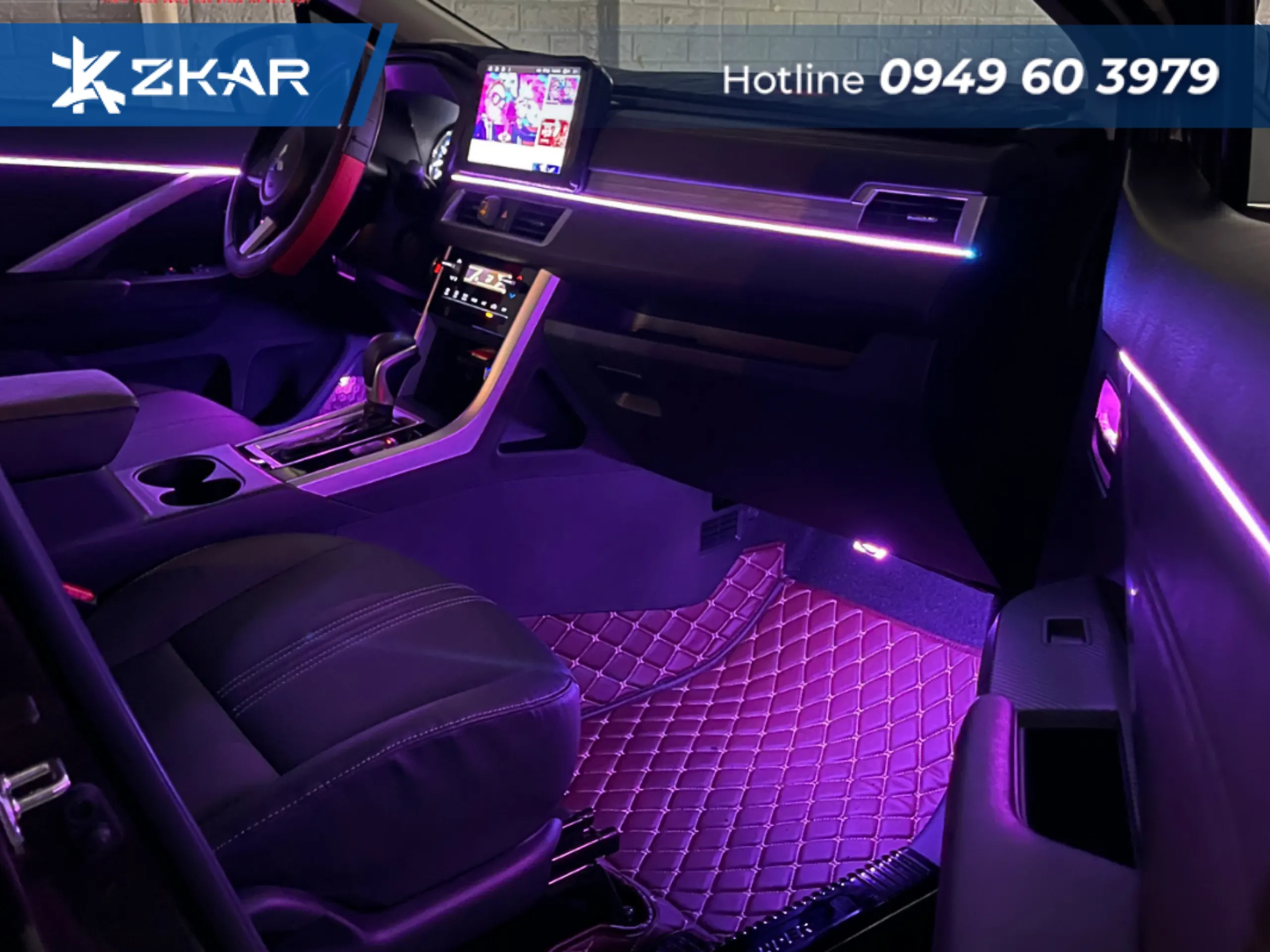Đèn led nội thất xe limo green
