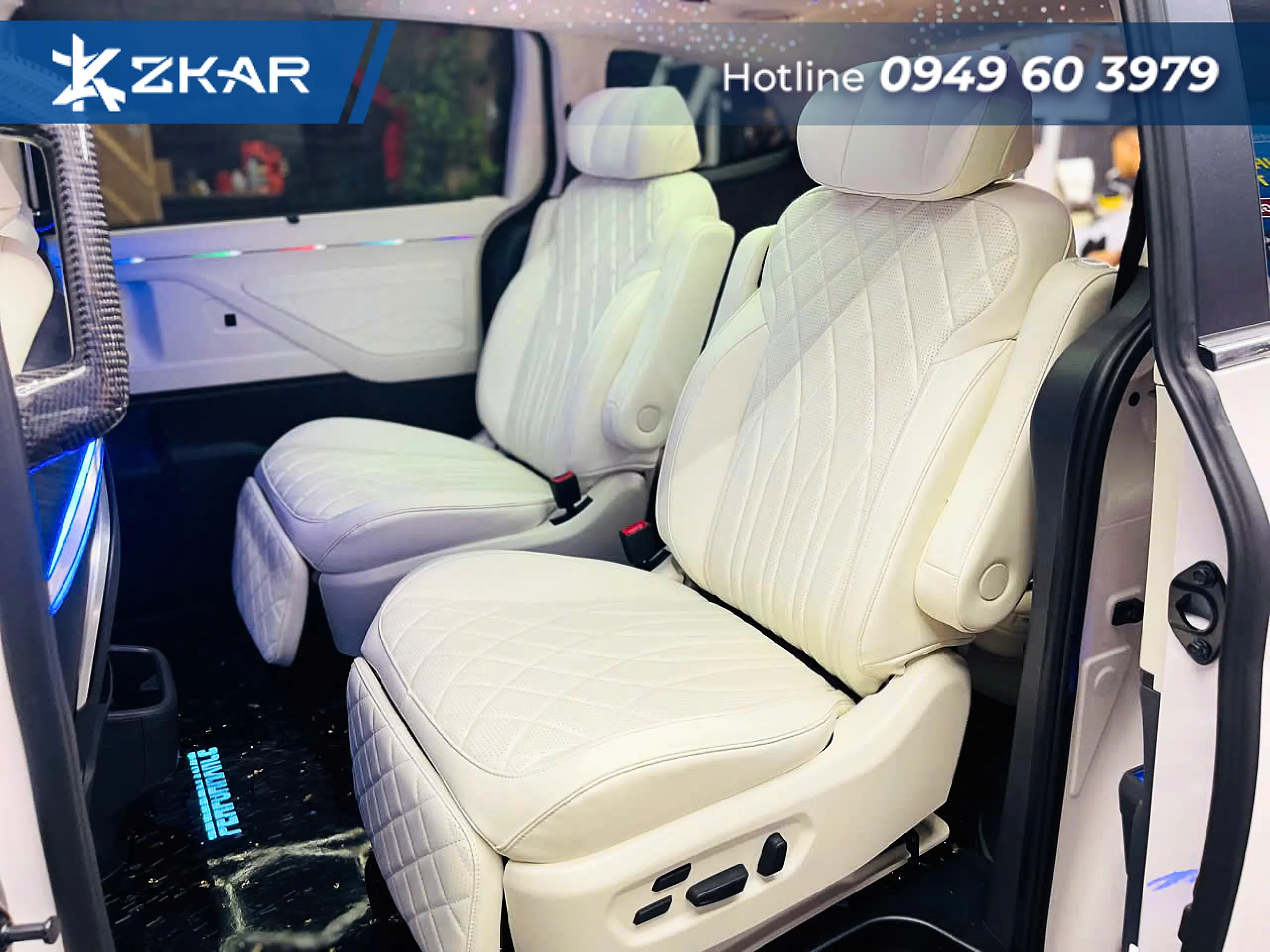 Độ ghế da xe limo green