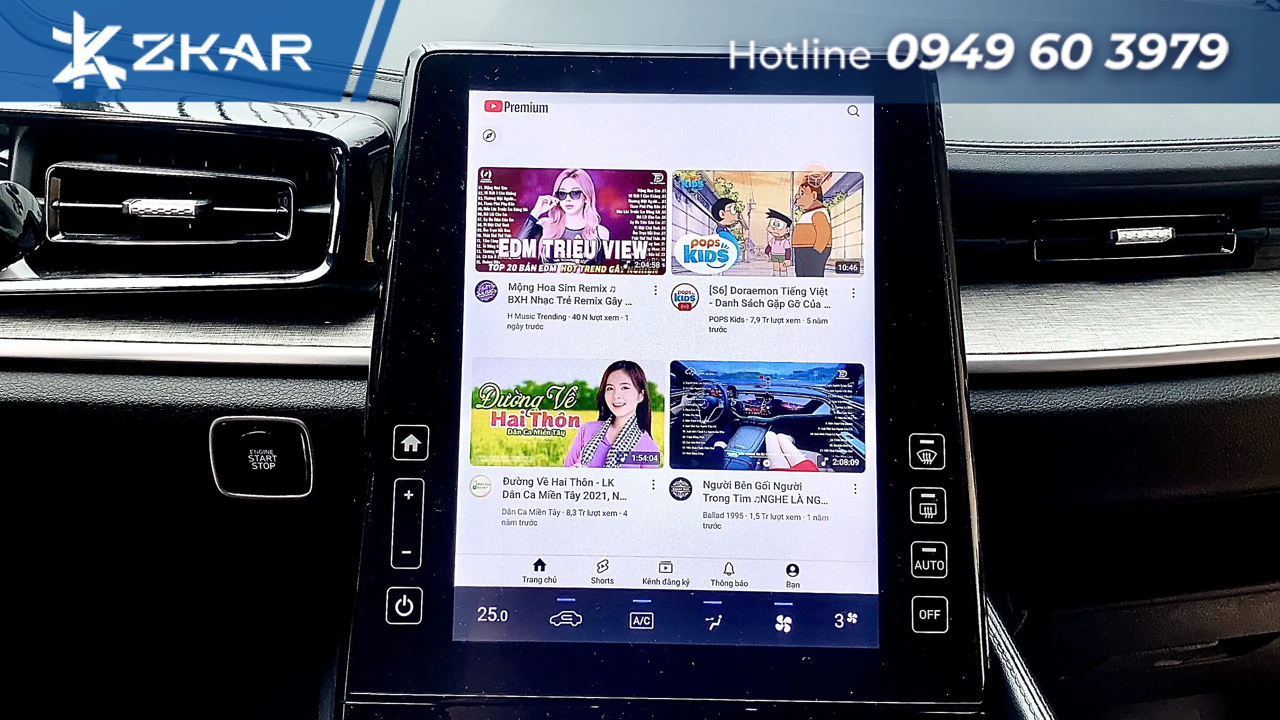 Giao diện box sunny gt6 trên xe custin
