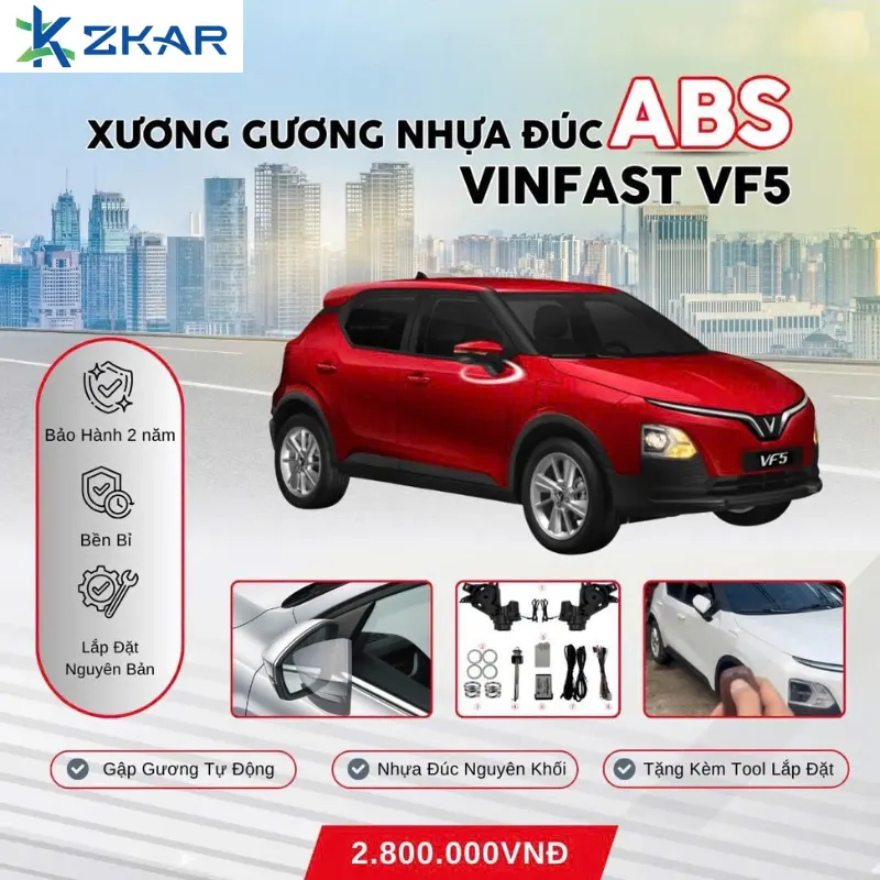 Gương Gập Điện Nhựa Đúc ABS Xe Vinfast VF5 - Giá Rẻ