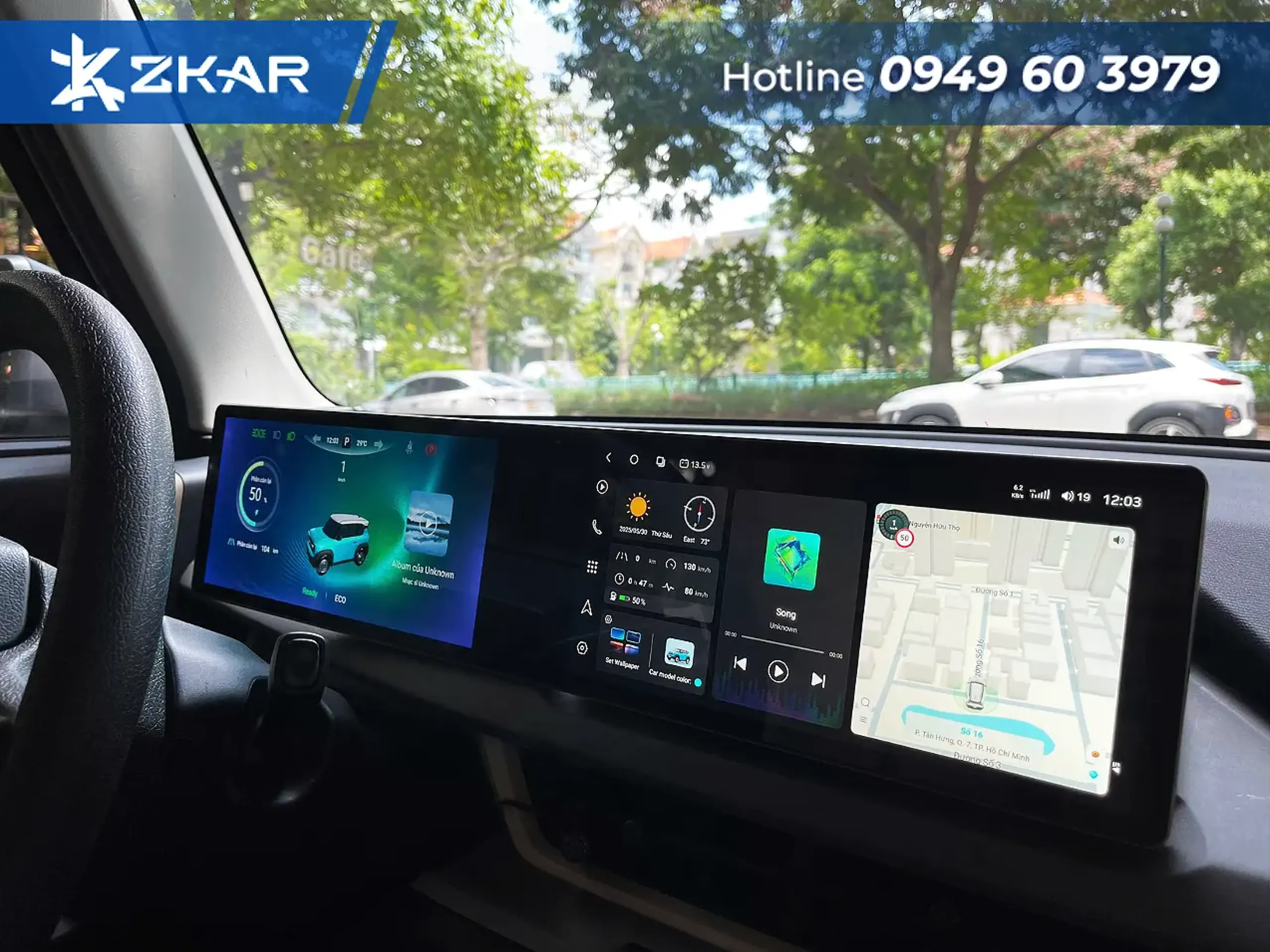 Màn hình android 21 inch xe limo green