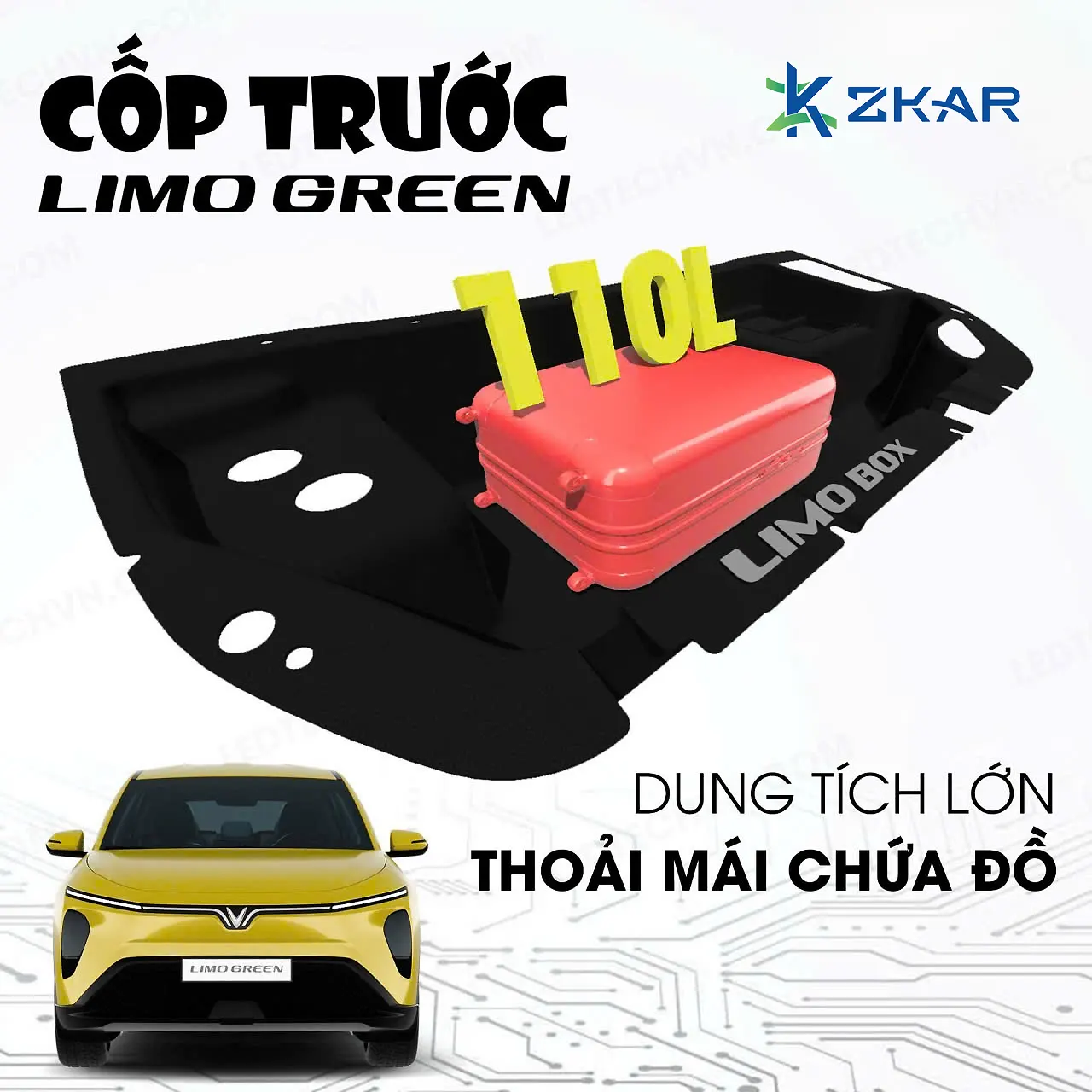 Tăng dung tích cốp trước lên đến 110l