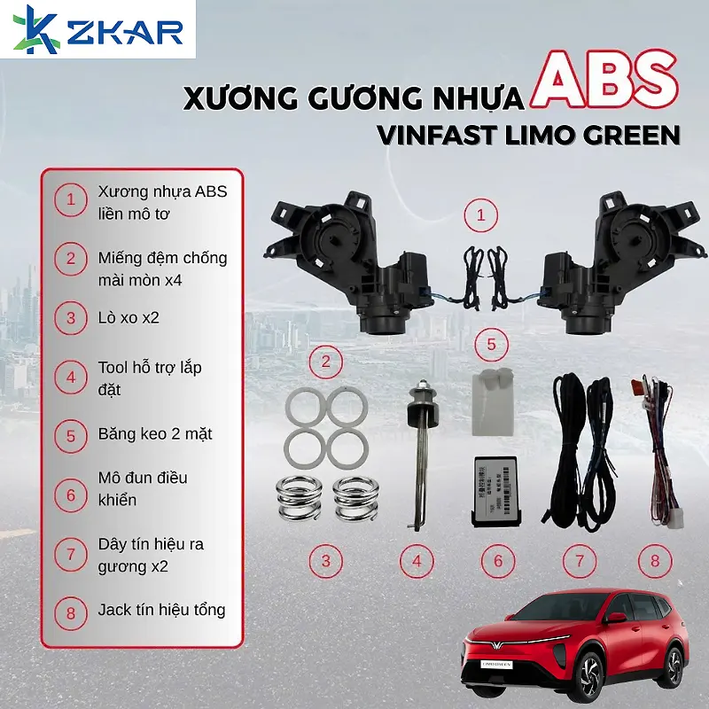Thành Phần Sản Phẩm Xương Gương Nhựa ABS