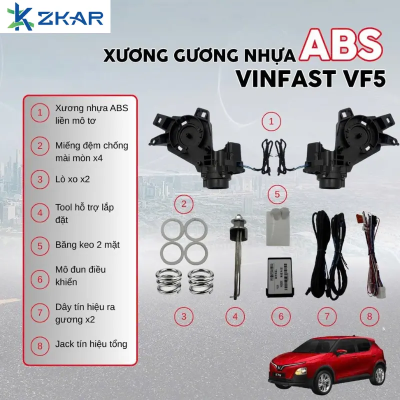 Thành Phần Sản Phẩm Xương Gương Nhựa ABS