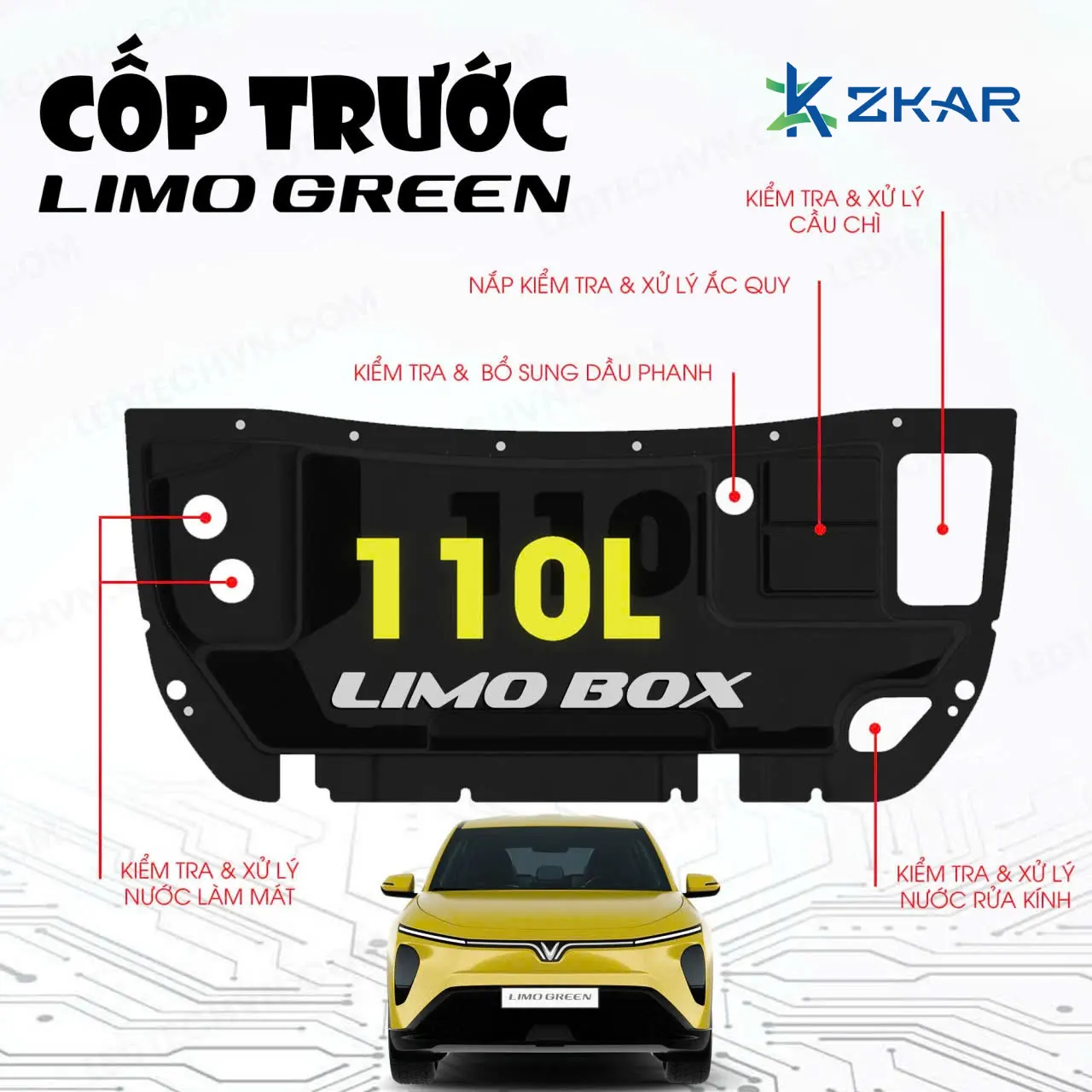 Thông số kỹ thuật cốp trước 110l