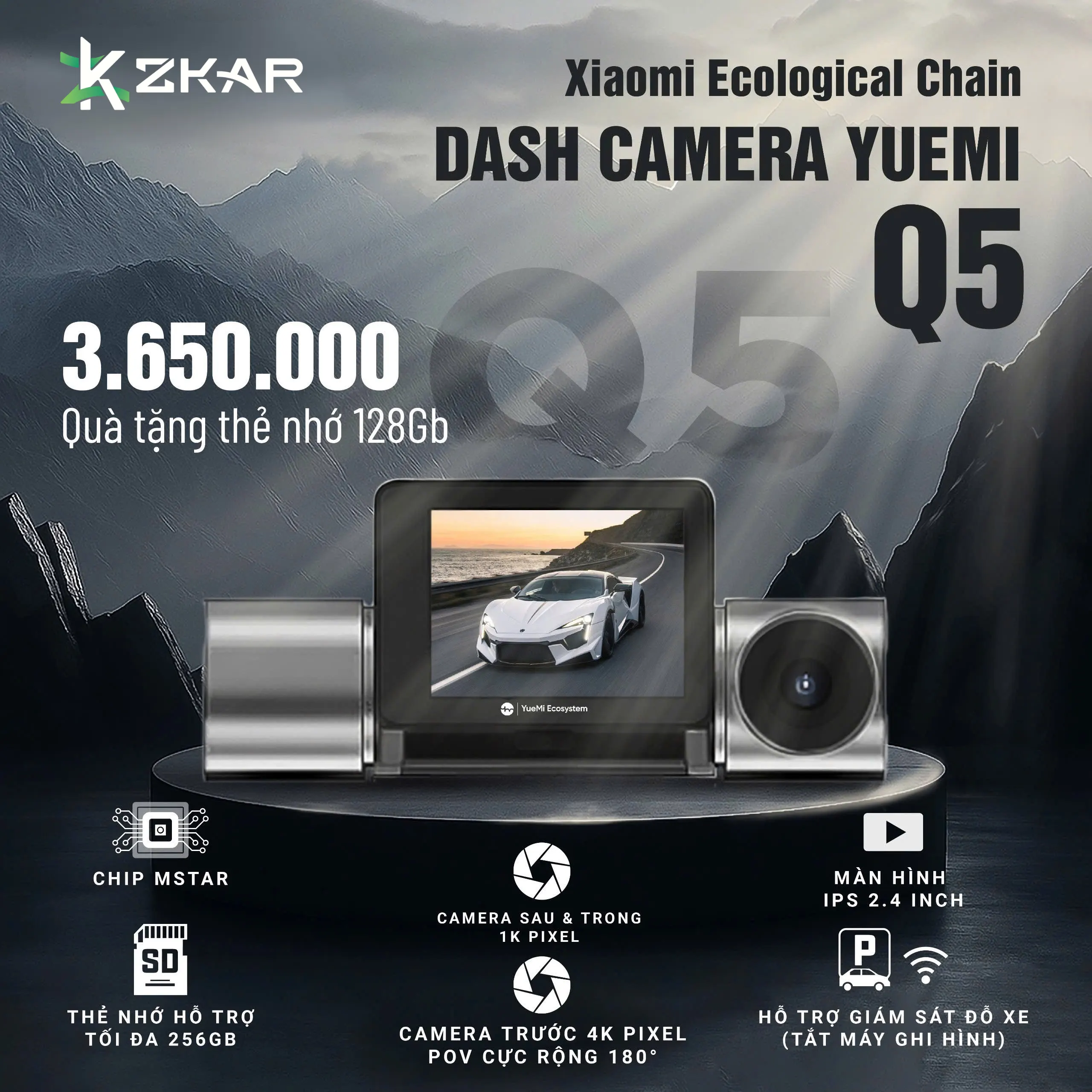 Bảng giá camera ghi hình 3 mắt Yuemi Q5