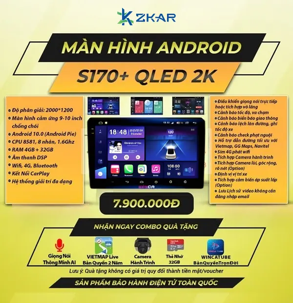 Bảng giá Màn Hình Android S170+ QLED 2K - Winca tích hợp 3 trong 1