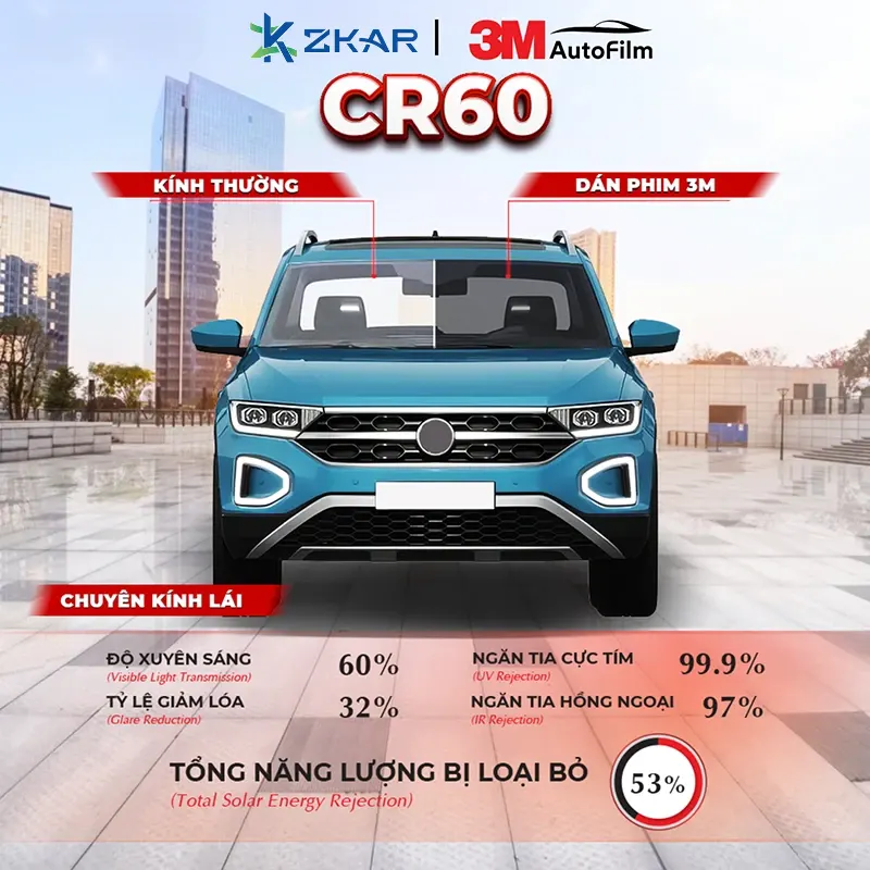 FILM 3M CR60 kính lái