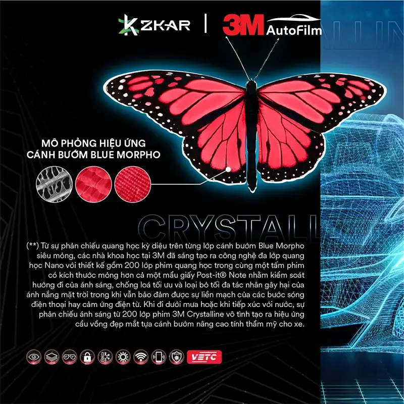 Film 3M Crystalline với công nghệ quang học độc quyền Blue Morpho