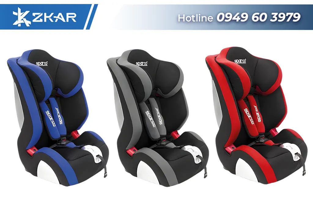 Ghế sparco có 3 màu (xanh, xám, đỏ)