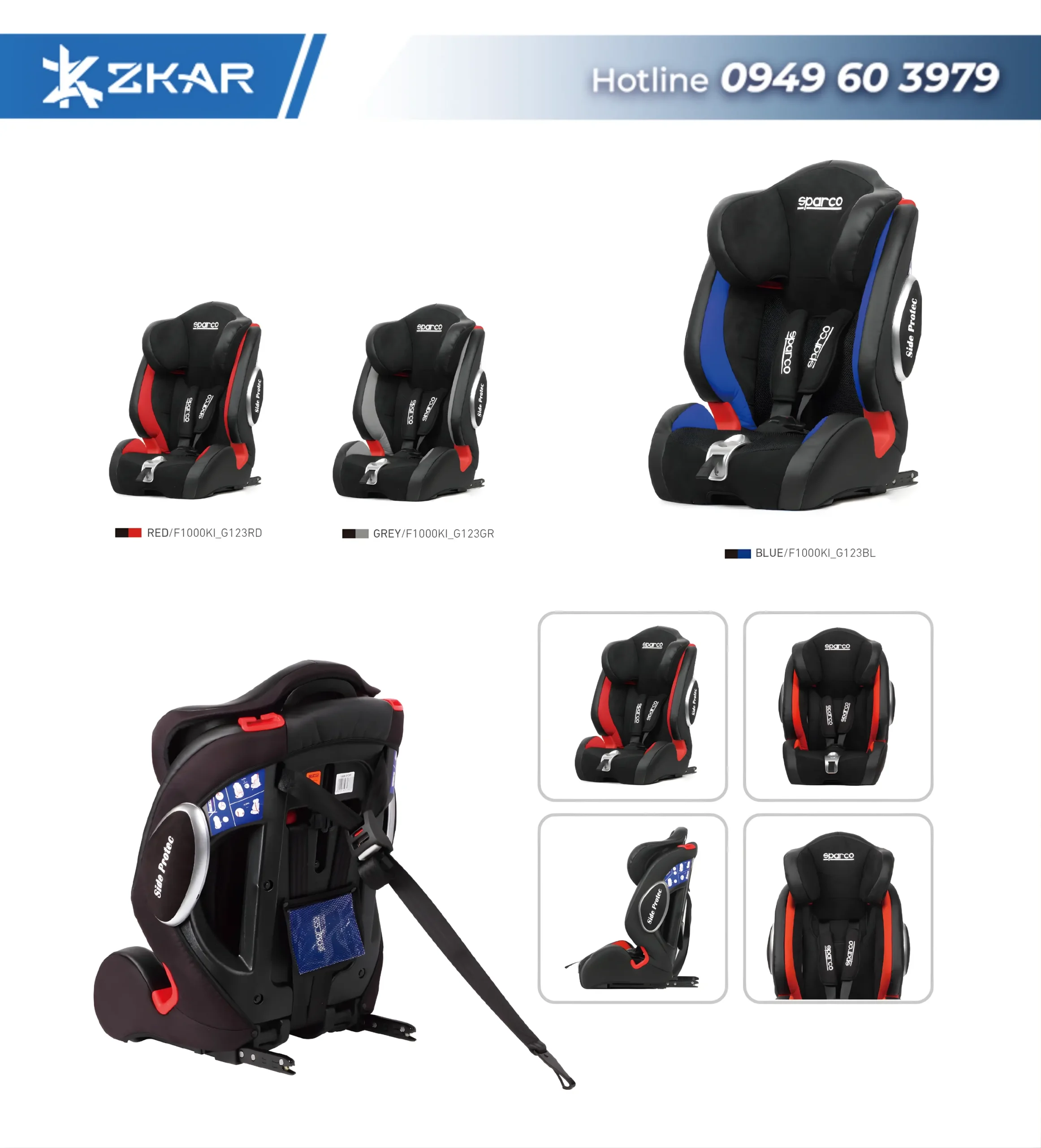 Mẫu ghế ngồi trẻ em sparco 