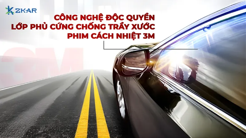 Phim 3M Crystalline BLK có lớp phủ chống trầy xước để tăng độ bền xe