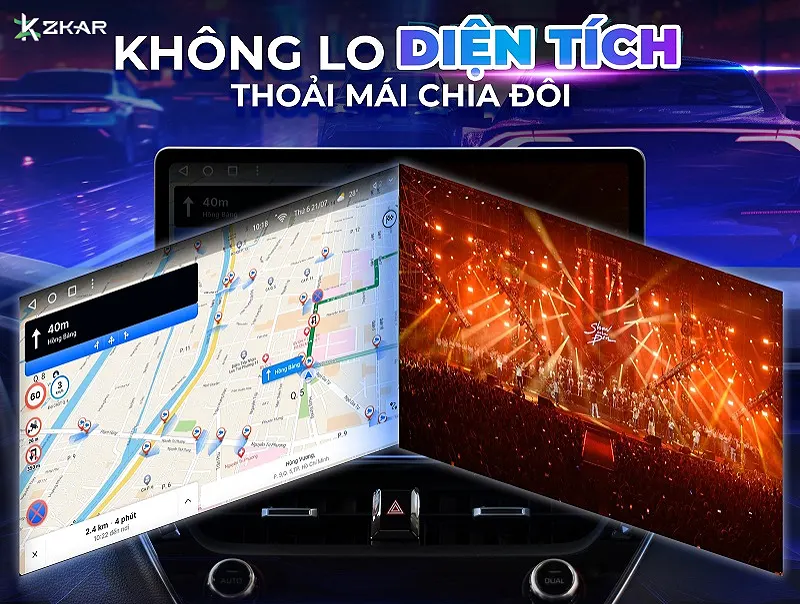 Teyes cc3 2k max liền cam 360 giúp bạn thoải mái chia màn hình